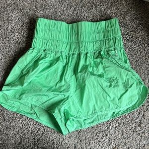 Green high waisted shorts